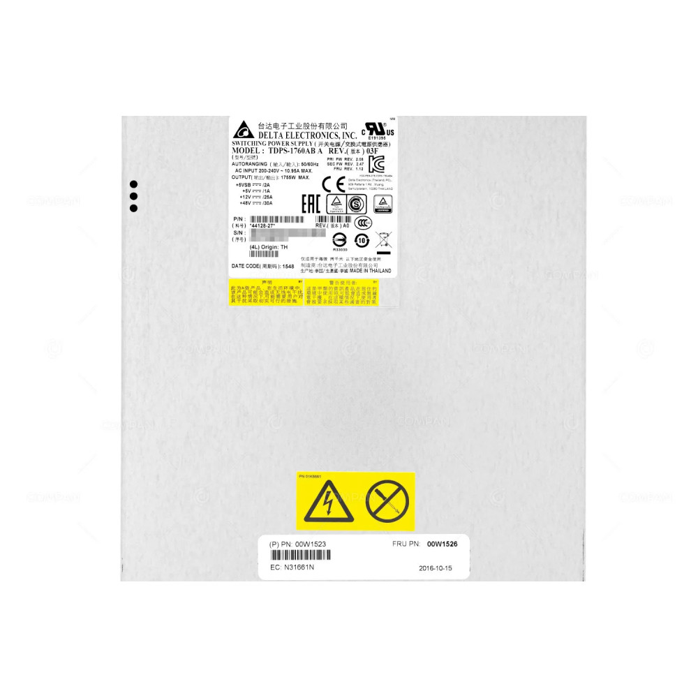 00W1526  IBM 1755W POWER SUPPLY FOR IBM SYSTEM STORAGE DCS3700